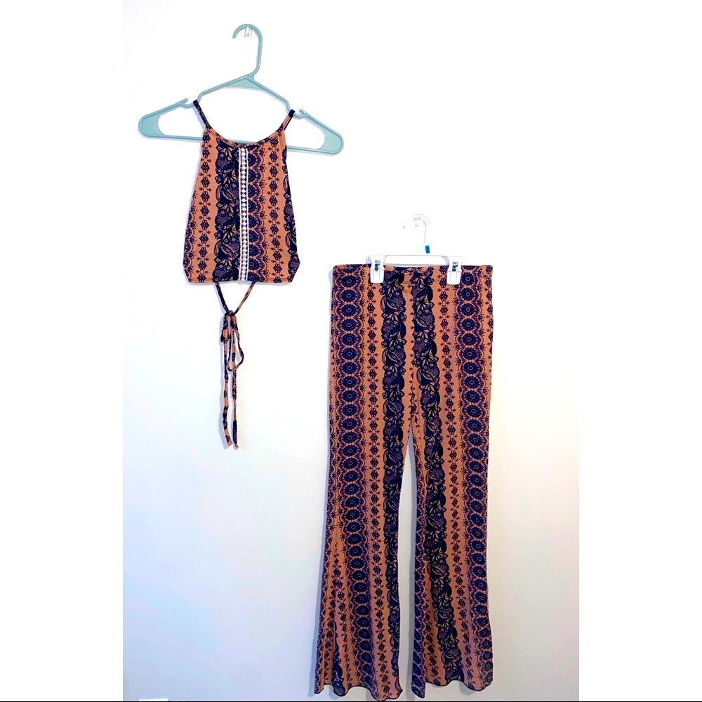 70’s style flare pant and top set
